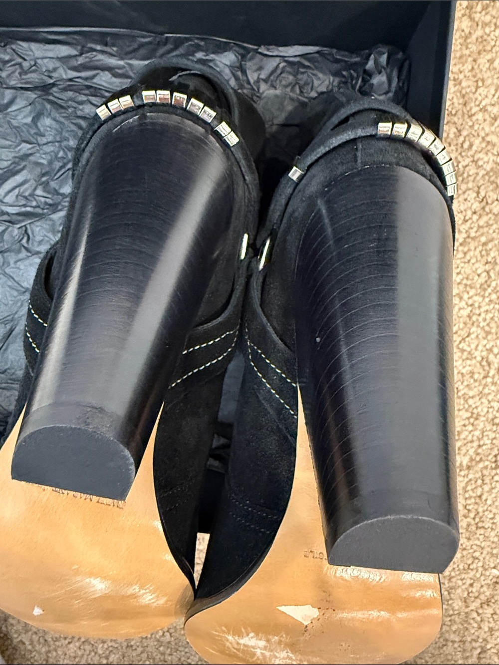 Isabel Marant Black Suede Western Ankle Boots EU 37 Designer Cowboy Booties - Picture 11 of 12
